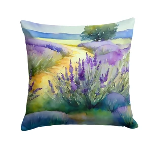 Lavender in Watercolor Throw Pillow Machine Washable, Indoor Outdoor Decorative Pillow for Couch, Bed or Patio, 18Hx18W Lavender in Watercolor Throw Pillow Machine Washable, Indoor Outdoor Decorative Pillow for Couch, Bed or Patio, 18Hx18W