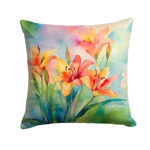 Lilies in Watercolor Throw Pillow Machine Washable, Indoor Outdoor Decorative Pillow for Couch, Bed or Patio, 18Hx18W Lilies in Watercolor Throw Pillow Machine Washable, Indoor Outdoor Decorative Pillow for Couch, Bed or Patio, 18Hx18W