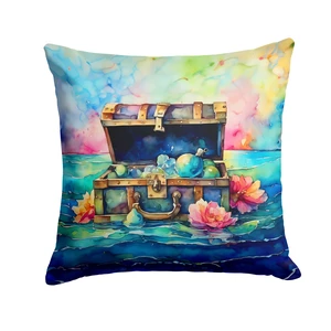 Treasure Chest Throw Pillow Machine Washable, Indoor Outdoor Decorative Pillow for Couch, Bed or Patio, 18Hx18W Treasure Chest Throw Pillow Machine Washable, Indoor Outdoor Decorative Pillow for Couch, Bed or Patio, 18Hx18W