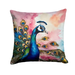 Peacock Throw Pillow Machine Washable, Indoor Outdoor Decorative Pillow for Couch, Bed or Patio, 18Hx18W Peacock Throw Pillow Machine Washable, Indoor Outdoor Decorative Pillow for Couch, Bed or Patio, 18Hx18W