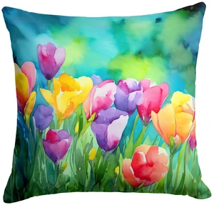 Freesias in Watercolor Throw Pillow Machine Washable, Indoor Outdoor Decorative Pillow for Couch, Bed or Patio, 18Hx18W Freesias in Watercolor Throw Pillow Machine Washable, Indoor Outdoor Decorative Pillow for Couch, Bed or Patio, 18Hx18W