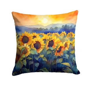 Sunflowers in Watercolor Throw Pillow Machine Washable, Indoor Outdoor Decorative Pillow for Couch, Bed or Patio, 18Hx18W Sunflowers in Watercolor Throw Pillow Machine Washable, Indoor Outdoor Decorative Pillow for Couch, Bed or Patio, 18Hx18W