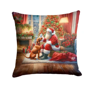 Vizsla and Santa Claus Throw Pillow Machine Washable, Indoor Outdoor Decorative Pillow for Couch, Bed or Patio, 18Hx18W Vizsla and Santa Claus Throw Pillow Machine Washable, Indoor Outdoor Decorative Pillow for Couch, Bed or Patio, 18Hx18W