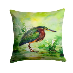 Green Heron Throw Pillow Machine Washable, Indoor Outdoor Decorative Pillow for Couch, Bed or Patio, 18Hx18W Green Heron Throw Pillow Machine Washable, Indoor Outdoor Decorative Pillow for Couch, Bed or Patio, 18Hx18W