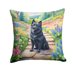 Schipperke Spring Path Throw Pillow Machine Washable, Indoor Outdoor Decorative Pillow for Couch, Bed or Patio, 18Hx18W Schipperke Spring Path Throw Pillow Machine Washable, Indoor Outdoor Decorative Pillow for Couch, Bed or Patio, 18Hx18W
