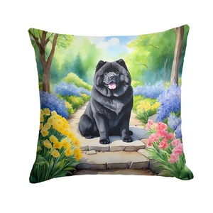Chow Chow Spring Path Throw Pillow Machine Washable, Indoor Outdoor Decorative Pillow for Couch, Bed or Patio, 18Hx18W Chow Chow Spring Path Throw Pillow Machine Washable, Indoor Outdoor Decorative Pillow for Couch, Bed or Patio, 18Hx18W