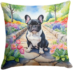 French Bulldog Spring Path Throw Pillow Machine Washable, Indoor Outdoor Decorative Pillow for Couch, Bed or Patio, 18Hx18W French Bulldog Spring Path Throw Pillow Machine Washable, Indoor Outdoor Decorative Pillow for Couch, Bed or Patio, 18Hx18W