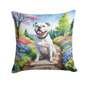 American Bulldog Spring Garden Throw Pillow Machine Washable, Indoor Outdoor Decorative Pillow for Couch, Bed or Patio, 18Hx18W American Bulldog Spring Garden Throw Pillow Machine Washable, Indoor Outdoor Decorative Pillow for Couch, Bed or Patio, 18Hx18W