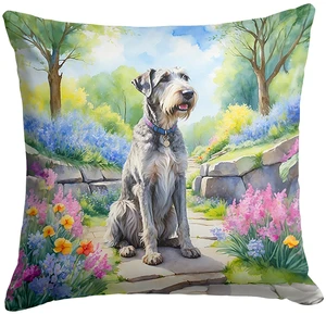 Irish Wolfhound Spring Path Throw Pillow Machine Washable, Indoor Outdoor Decorative Pillow for Couch, Bed or Patio, 18Hx18W Irish Wolfhound Spring Path Throw Pillow Machine Washable, Indoor Outdoor Decorative Pillow for Couch, Bed or Patio, 18Hx18W