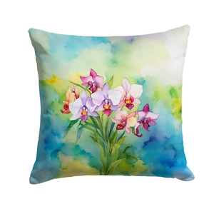 Orchids in Watercolor Throw Pillow Machine Washable, Indoor Outdoor Decorative Pillow for Couch, Bed or Patio, 18Hx18W Orchids in Watercolor Throw Pillow Machine Washable, Indoor Outdoor Decorative Pillow for Couch, Bed or Patio, 18Hx18W