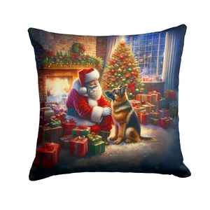 German Shepherd and Santa Claus Throw Pillow Machine Washable, Indoor Outdoor Decorative Pillow for Couch, Bed or Patio, 18Hx18W German Shepherd and Santa Claus Throw Pillow Machine Washable, Indoor Outdoor Decorative Pillow for Couch, Bed or Patio, 18Hx18W