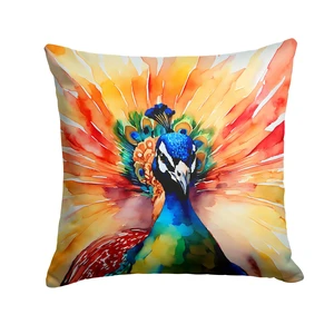 Peacock Throw Pillow Machine Washable, Indoor Outdoor Decorative Pillow for Couch, Bed or Patio, 18Hx18W Peacock Throw Pillow Machine Washable, Indoor Outdoor Decorative Pillow for Couch, Bed or Patio, 18Hx18W