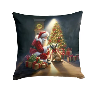Cairn Terrier and Santa Claus Throw Pillow Machine Washable, Indoor Outdoor Decorative Pillow for Couch, Bed or Patio, 18Hx18W Cairn Terrier and Santa Claus Throw Pillow Machine Washable, Indoor Outdoor Decorative Pillow for Couch, Bed or Patio, 18Hx18W