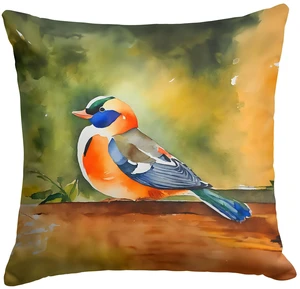 Mandarin Duck Throw Pillow Machine Washable, Indoor Outdoor Decorative Pillow for Couch, Bed or Patio, 18Hx18W Mandarin Duck Throw Pillow Machine Washable, Indoor Outdoor Decorative Pillow for Couch, Bed or Patio, 18Hx18W