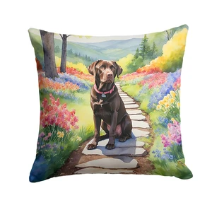 Labrador Retriever Spring Path Throw Pillow Machine Washable, Indoor Outdoor Decorative Pillow for Couch, Bed or Patio, 18Hx18W Labrador Retriever Spring Path Throw Pillow Machine Washable, Indoor Outdoor Decorative Pillow for Couch, Bed or Patio, 18Hx18W