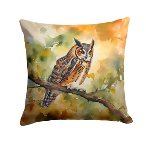 Long-Eared Owl Throw Pillow Machine Washable, Indoor Outdoor Decorative Pillow for Couch, Bed or Patio, 18Hx18W Long-Eared Owl Throw Pillow Machine Washable, Indoor Outdoor Decorative Pillow for Couch, Bed or Patio, 18Hx18W