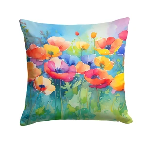 Anemones in Watercolor Throw Pillow Machine Washable, Indoor Outdoor Decorative Pillow for Couch, Bed or Patio, 18Hx18W Anemones in Watercolor Throw Pillow Machine Washable, Indoor Outdoor Decorative Pillow for Couch, Bed or Patio, 18Hx18W