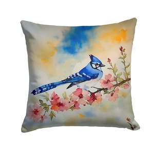 Blue Jay Throw Pillow Machine Washable, Indoor Outdoor Decorative Pillow for Couch, Bed or Patio, 18Hx18W Blue Jay Throw Pillow Machine Washable, Indoor Outdoor Decorative Pillow for Couch, Bed or Patio, 18Hx18W