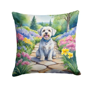 Dandie Dinmont Terrier Spring Path Throw Pillow Machine Washable, Indoor Outdoor Decorative Pillow for Couch, Bed or Patio, 18Hx18W Dandie Dinmont Terrier Spring Path Throw Pillow Machine Washable, Indoor Outdoor Decorative Pillow for Couch, Bed or Patio, 18Hx18W