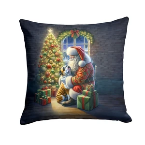 English Bulldog and Santa Claus Throw Pillow Machine Washable, Indoor Outdoor Decorative Pillow for Couch, Bed or Patio, 18Hx18W English Bulldog and Santa Claus Throw Pillow Machine Washable, Indoor Outdoor Decorative Pillow for Couch, Bed or Patio, 18Hx18W