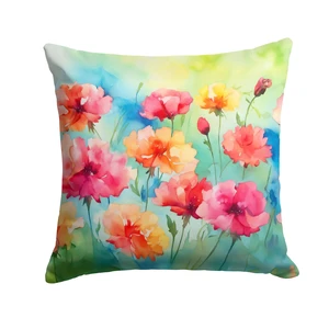 Carnations in Watercolor Throw Pillow Machine Washable, Indoor Outdoor Decorative Pillow for Couch, Bed or Patio, 18Hx18W Carnations in Watercolor Throw Pillow Machine Washable, Indoor Outdoor Decorative Pillow for Couch, Bed or Patio, 18Hx18W