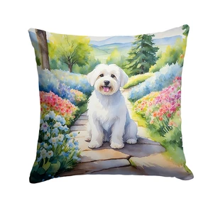 Coton de Tulear Spring Path Throw Pillow Machine Washable, Indoor Outdoor Decorative Pillow for Couch, Bed or Patio, 18Hx18W Coton de Tulear Spring Path Throw Pillow Machine Washable, Indoor Outdoor Decorative Pillow for Couch, Bed or Patio, 18Hx18W