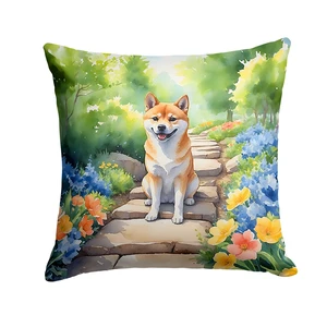 Shiba Inu Spring Path Throw Pillow Machine Washable, Indoor Outdoor Decorative Pillow for Couch, Bed or Patio, 18Hx18W Shiba Inu Spring Path Throw Pillow Machine Washable, Indoor Outdoor Decorative Pillow for Couch, Bed or Patio, 18Hx18W