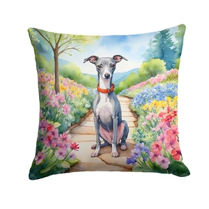 Italian Greyhound Spring Path Throw Pillow Machine Washable, Indoor Outdoor Decorative Pillow for Couch, Bed or Patio, 18Hx18W Italian Greyhound Spring Path Throw Pillow Machine Washable, Indoor Outdoor Decorative Pillow for Couch, Bed or Patio, 18Hx18W