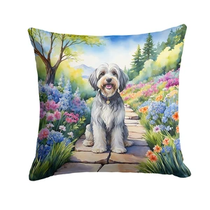 Tibetan Terrier Spring Path Throw Pillow Machine Washable, Indoor Outdoor Decorative Pillow for Couch, Bed or Patio, 18Hx18W Tibetan Terrier Spring Path Throw Pillow Machine Washable, Indoor Outdoor Decorative Pillow for Couch, Bed or Patio, 18Hx18W