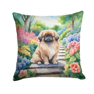 Pekingese Spring Path Throw Pillow Machine Washable, Indoor Outdoor Decorative Pillow for Couch, Bed or Patio, 18Hx18W Pekingese Spring Path Throw Pillow Machine Washable, Indoor Outdoor Decorative Pillow for Couch, Bed or Patio, 18Hx18W