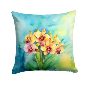Orchids in Watercolor Throw Pillow Machine Washable, Indoor Outdoor Decorative Pillow for Couch, Bed or Patio, 18Hx18W Orchids in Watercolor Throw Pillow Machine Washable, Indoor Outdoor Decorative Pillow for Couch, Bed or Patio, 18Hx18W