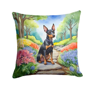 Manchester Terrier Spring Path Throw Pillow Machine Washable, Indoor Outdoor Decorative Pillow for Couch, Bed or Patio, 18Hx18W Manchester Terrier Spring Path Throw Pillow Machine Washable, Indoor Outdoor Decorative Pillow for Couch, Bed or Patio, 18Hx18W