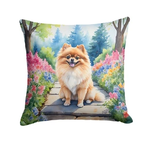 Pomeranian Spring Path Throw Pillow Machine Washable, Indoor Outdoor Decorative Pillow for Couch, Bed or Patio, 18Hx18W Pomeranian Spring Path Throw Pillow Machine Washable, Indoor Outdoor Decorative Pillow for Couch, Bed or Patio, 18Hx18W