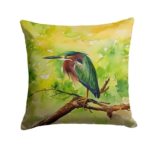 Green Heron Throw Pillow Machine Washable, Indoor Outdoor Decorative Pillow for Couch, Bed or Patio, 18Hx18W Green Heron Throw Pillow Machine Washable, Indoor Outdoor Decorative Pillow for Couch, Bed or Patio, 18Hx18W