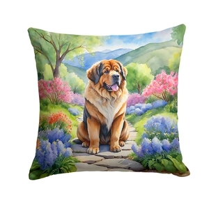 Tibetan Mastiff Spring Path Throw Pillow Machine Washable, Indoor Outdoor Decorative Pillow for Couch, Bed or Patio, 18Hx18W Tibetan Mastiff Spring Path Throw Pillow Machine Washable, Indoor Outdoor Decorative Pillow for Couch, Bed or Patio, 18Hx18W