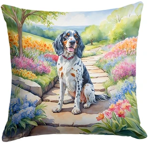 English Setter Spring Path Throw Pillow Machine Washable, Indoor Outdoor Decorative Pillow for Couch, Bed or Patio, 18Hx18W English Setter Spring Path Throw Pillow Machine Washable, Indoor Outdoor Decorative Pillow for Couch, Bed or Patio, 18Hx18W