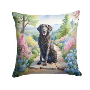Curly-Coated Retriever Spring Path Throw Pillow Machine Washable, Indoor Outdoor Decorative Pillow for Couch, Bed or Patio, 18Hx18W Curly-Coated Retriever Spring Path Throw Pillow Machine Washable, Indoor Outdoor Decorative Pillow for Couch, Bed or Patio, 18Hx18W