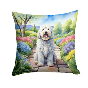 Komondor Spring Path Throw Pillow Machine Washable, Indoor Outdoor Decorative Pillow for Couch, Bed or Patio, 18Hx18W Komondor Spring Path Throw Pillow Machine Washable, Indoor Outdoor Decorative Pillow for Couch, Bed or Patio, 18Hx18W
