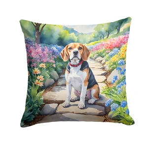 Beagle Spring Garden Throw Pillow Machine Washable, Indoor Outdoor Decorative Pillow for Couch, Bed or Patio, 18Hx18W Beagle Spring Garden Throw Pillow Machine Washable, Indoor Outdoor Decorative Pillow for Couch, Bed or Patio, 18Hx18W