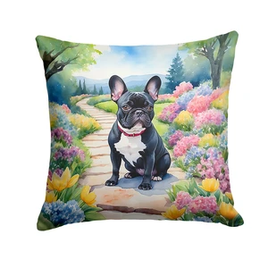 French Bulldog Spring Path Throw Pillow Machine Washable, Indoor Outdoor Decorative Pillow for Couch, Bed or Patio, 18Hx18W French Bulldog Spring Path Throw Pillow Machine Washable, Indoor Outdoor Decorative Pillow for Couch, Bed or Patio, 18Hx18W