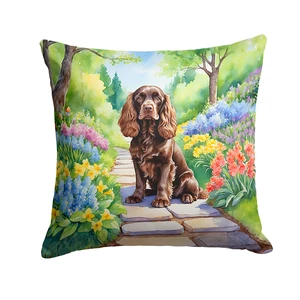 Cocker Spaniel Spring Path Throw Pillow Machine Washable, Indoor Outdoor Decorative Pillow for Couch, Bed or Patio, 18Hx18W Cocker Spaniel Spring Path Throw Pillow Machine Washable, Indoor Outdoor Decorative Pillow for Couch, Bed or Patio, 18Hx18W