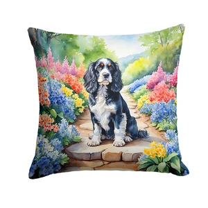 Cocker Spaniel Spring Path Throw Pillow Machine Washable, Indoor Outdoor Decorative Pillow for Couch, Bed or Patio, 18Hx18W Cocker Spaniel Spring Path Throw Pillow Machine Washable, Indoor Outdoor Decorative Pillow for Couch, Bed or Patio, 18Hx18W