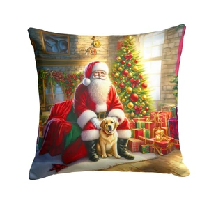 Labrador Retriever and Santa Claus Throw Pillow Machine Washable, Indoor Outdoor Decorative Pillow for Couch, Bed or Patio, 18Hx18W Labrador Retriever and Santa Claus Throw Pillow Machine Washable, Indoor Outdoor Decorative Pillow for Couch, Bed or Patio, 18Hx18W