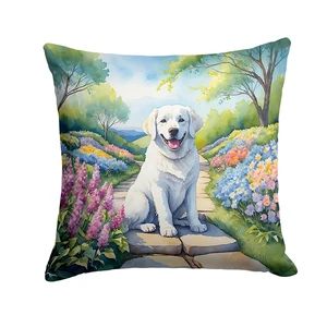 Kuvasz Spring Path Throw Pillow Machine Washable, Indoor Outdoor Decorative Pillow for Couch, Bed or Patio, 18Hx18W Kuvasz Spring Path Throw Pillow Machine Washable, Indoor Outdoor Decorative Pillow for Couch, Bed or Patio, 18Hx18W