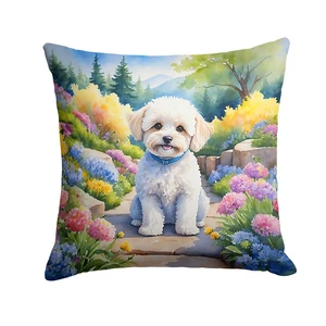 Maltipoo Spring Path Throw Pillow Machine Washable, Indoor Outdoor Decorative Pillow for Couch, Bed or Patio, 18Hx18W Maltipoo Spring Path Throw Pillow Machine Washable, Indoor Outdoor Decorative Pillow for Couch, Bed or Patio, 18Hx18W