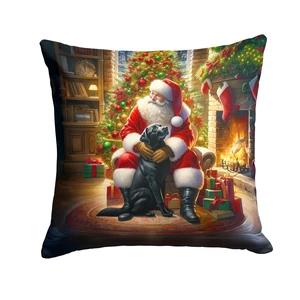 Labrador Retriever and Santa Claus Throw Pillow Machine Washable, Indoor Outdoor Decorative Pillow for Couch, Bed or Patio, 18Hx18W Labrador Retriever and Santa Claus Throw Pillow Machine Washable, Indoor Outdoor Decorative Pillow for Couch, Bed or Patio, 18Hx18W