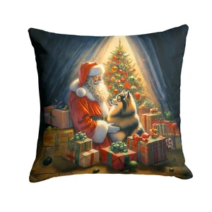 Finnish Spitz and Santa Claus Throw Pillow Machine Washable, Indoor Outdoor Decorative Pillow for Couch, Bed or Patio, 18Hx18W Finnish Spitz and Santa Claus Throw Pillow Machine Washable, Indoor Outdoor Decorative Pillow for Couch, Bed or Patio, 18Hx18W