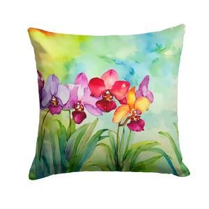 Orchids in Watercolor Throw Pillow Machine Washable, Indoor Outdoor Decorative Pillow for Couch, Bed or Patio, 18Hx18W Orchids in Watercolor Throw Pillow Machine Washable, Indoor Outdoor Decorative Pillow for Couch, Bed or Patio, 18Hx18W