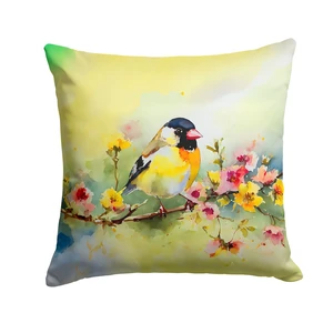 Goldfinch Throw Pillow Machine Washable, Indoor Outdoor Decorative Pillow for Couch, Bed or Patio, 18Hx18W Goldfinch Throw Pillow Machine Washable, Indoor Outdoor Decorative Pillow for Couch, Bed or Patio, 18Hx18W