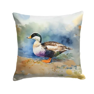 Common Eider Duck Throw Pillow Machine Washable, Indoor Outdoor Decorative Pillow for Couch, Bed or Patio, 18Hx18W Common Eider Duck Throw Pillow Machine Washable, Indoor Outdoor Decorative Pillow for Couch, Bed or Patio, 18Hx18W